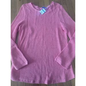 NWT J. McLaughlin L Donna Sweater Linen Cotton Lightweight Blouse Papaya